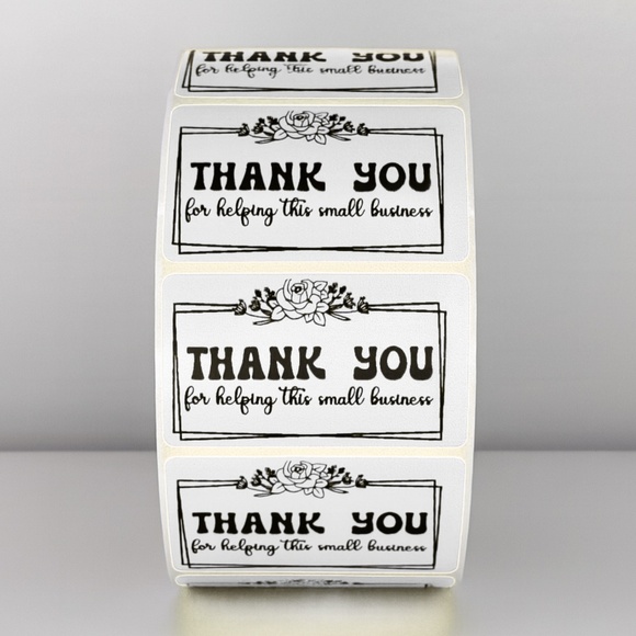 Thank You Small Business Stickers | Mint Green Floral Packaging Labels - Picture 10 of 11